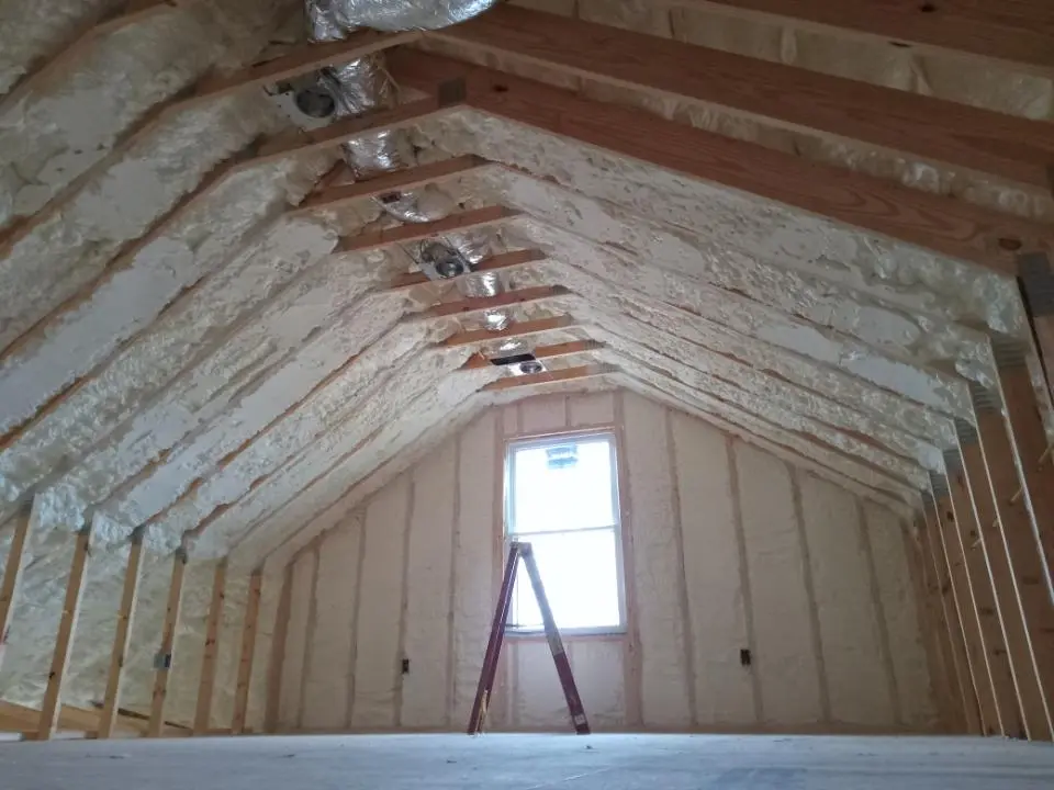 Spray foam roofing application for Crawl Space Insulation project in Keokuk